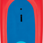 Top view of SOFTY SUP with red and blue deck, Connelly logo, and molded traction pad.