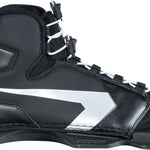 Right of the Shadow Front Boot, highlighting the black and silver exterior with secure lace system and sturdy baseplate.