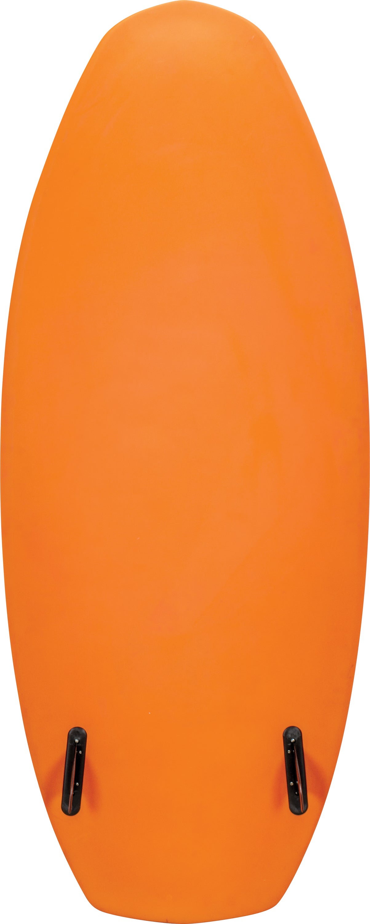 Base view of the Wild Thing, showing a solid orange surface with two black fins near the tail for stability.