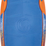Top view of the Wild Thing, featuring a bright orange frame with a blue traction pad and ergonomic side handles.