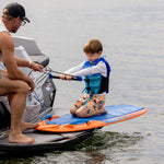Jet ski-assisted child kneeboards with the Wild Thing.