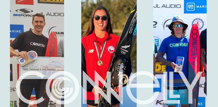 Connelly skiers celebrate podium finishes with medals and awards in Australia.