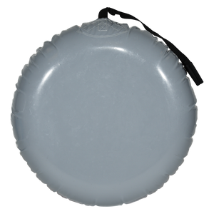 Bottom view of Avalanche Snow Tube with smooth gray base and tow strap.