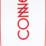 Bottom view of SOFTY SUP with white base, red Connelly logo, and single center fin.