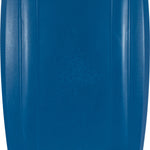 Bottom view of the THEORY kneeboard in solid blue with molded channels for stability and performance.