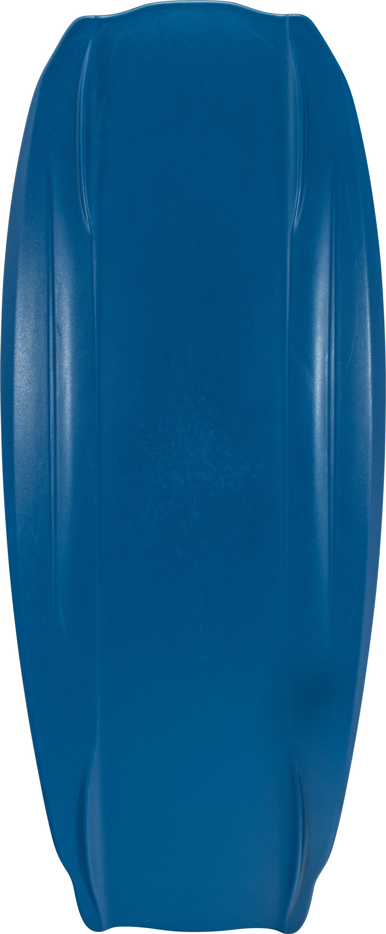 Bottom view of the THEORY kneeboard in solid blue with molded channels for stability and performance.