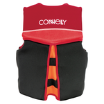 Back view of the Youth Classic Neo vest in red and black.