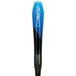 Black and blue Connelly Big Daddy water ski base with glossy finish, white logo, and product label near the tail.