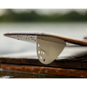 Close-up of the Connelly Big Easy ski fin, highlighting its unique design and water-resistant features.