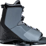 Left inside view of the Draft wakeboard binding showing its ergonomic fit, durable overlays, and secure lace system.