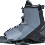 Right inside view of the Draft wakeboard binding highlighting the cushioned footbed, sturdy frame, and adjustable fit.