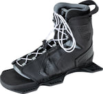 Angled left view of the black Tempest Front, showing its streamlined design, sturdy footbed, and precise lacing adjustments.