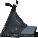Comp Rear snowboard binding, black/gray, rubber straps, contoured footbed, side view.