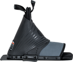 Comp Rear snowboard binding, black/gray, rubber straps, contoured footbed, side view.