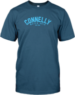 Dark blue short-sleeve t-shirt with arched text reading 'Water Skis Est. 1965' in light blue across the chest.