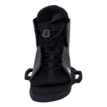 Front view of the Hale wakeboard binding with a lace-up closure and reinforced toe area for a snug fit.