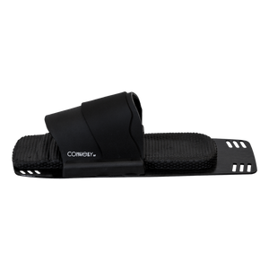 Side view (left) of the Pivot RTP, featuring a black footbed with an arched rubber overlay for a secure fit.