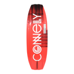 Bottom view of the Blaze wakeboard with bold white logo over red and black design.