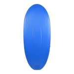 Bottom view of the Fireball kneeboard in solid blue with molded tracking channels.