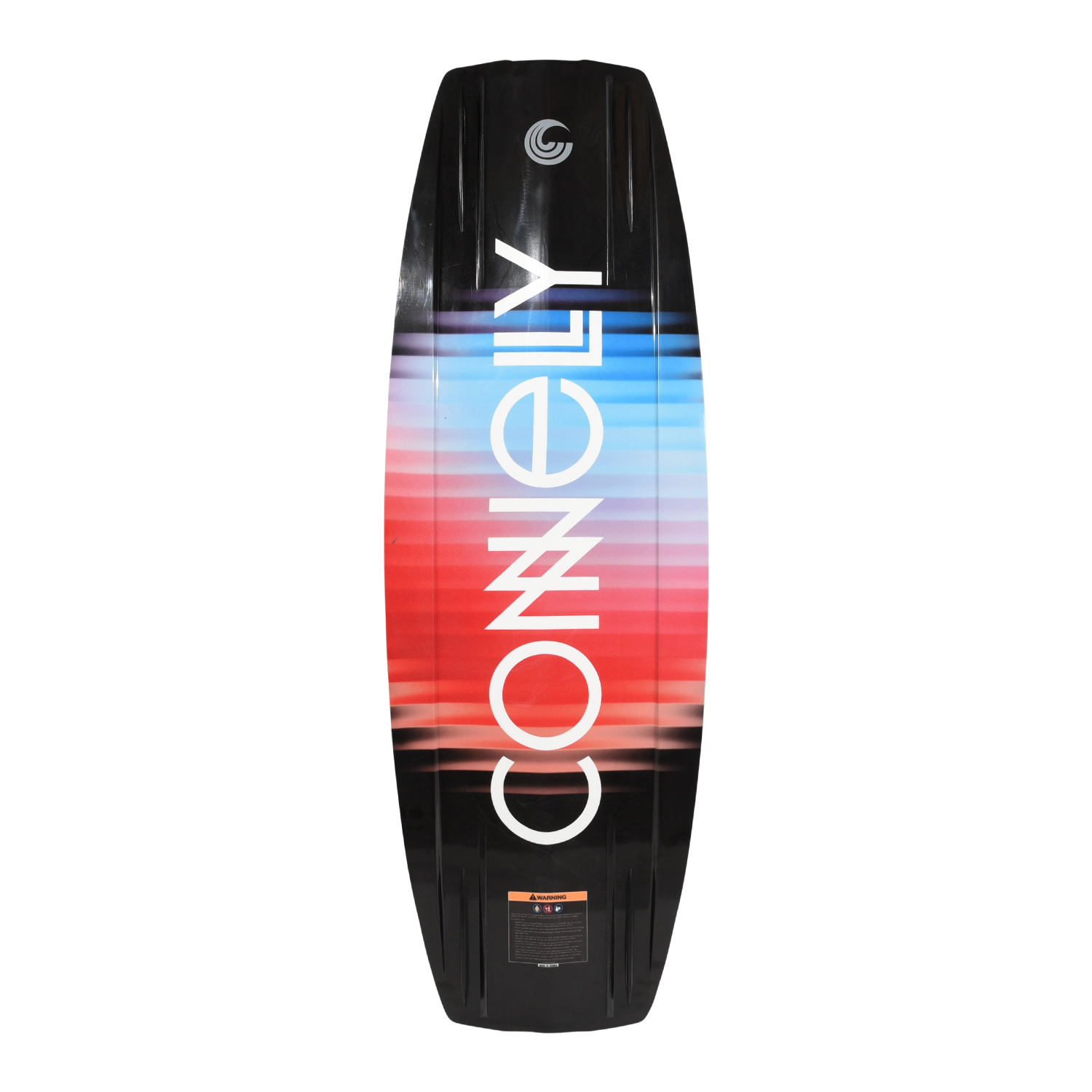 Bottom view of the Reverb wakeboard with bold white Connelly logo on gradient design.