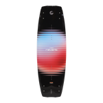 Top view of the Reverb wakeboard with black, red, and blue gradient and small logo graphic.
