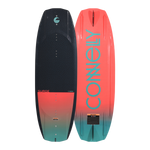 Front and back views of the Surge wakeboard with maze pattern and gradient logo design.