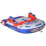 Side angled view of Switch 2 tube showing dual seating and bold shark design.