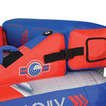 Close-up of Switch 2 side showing padded armrest and buckle strap.