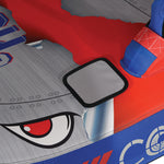 Close-up of Switch 2 surface showing eye graphic and stitched details.