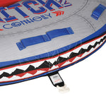 Front detail of Switch 2 tube showing shark mouth and tow point attachment.