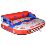 Angled front view of Switch 3 tube with shark mouth graphic and backrest.