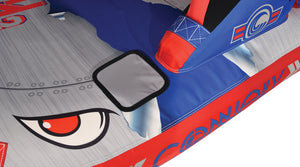 Close-up of Switch 3 surface showing eye graphic and stitched details.