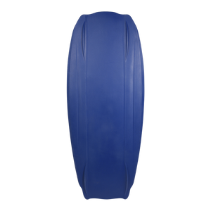 Bottom view of the Theory kneeboard in solid blue with molded tracking channels.