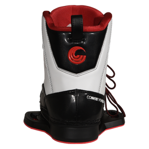 Rear view of Venza binding with red Connelly logo and black heel.