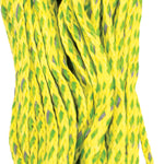 60' 2-rider safety tube rope in volt yellow and green with floating neoprene strand, reflective tape, and a rope keeper.