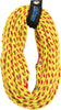 Set of 4-rider safety tube ropes in different colors, including red, blue, green, and yellow, neatly coiled.