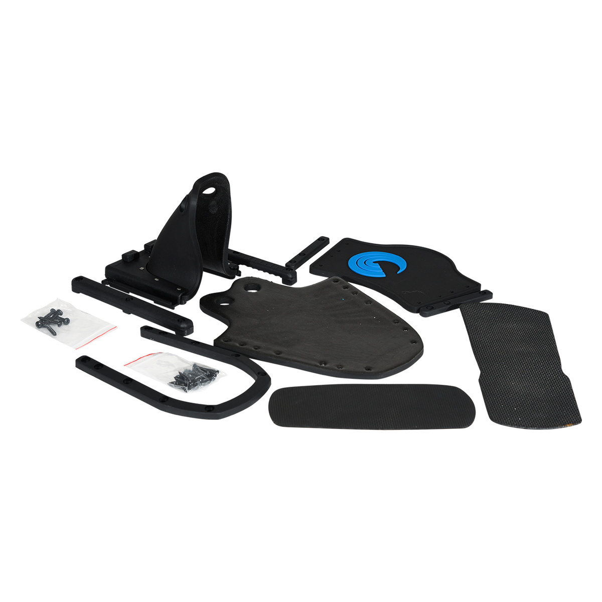 Angled view of the Adult Combo Ski Binding Kit with plates, straps, and hardware.