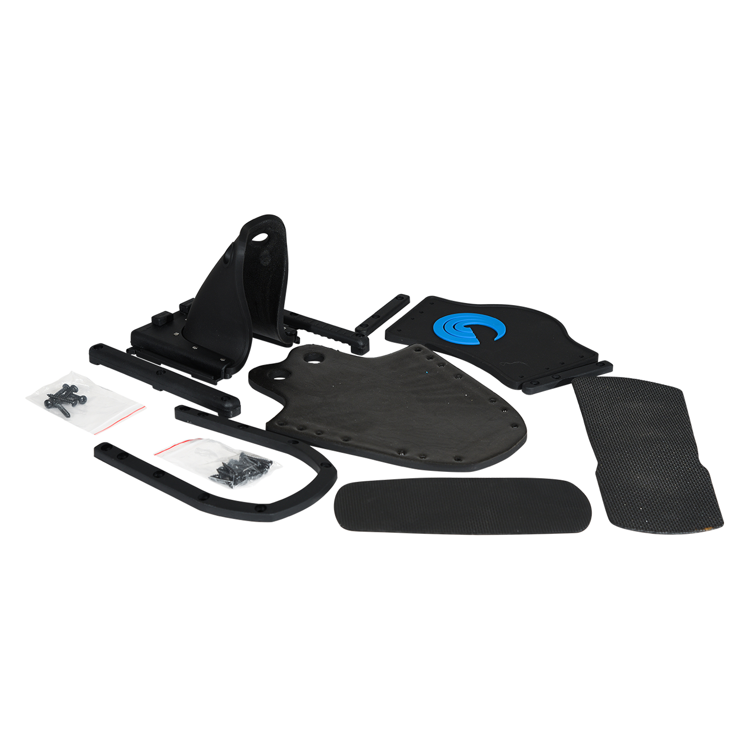 Angled view of the Adult Combo Ski Binding Kit with plates, straps, and hardware.