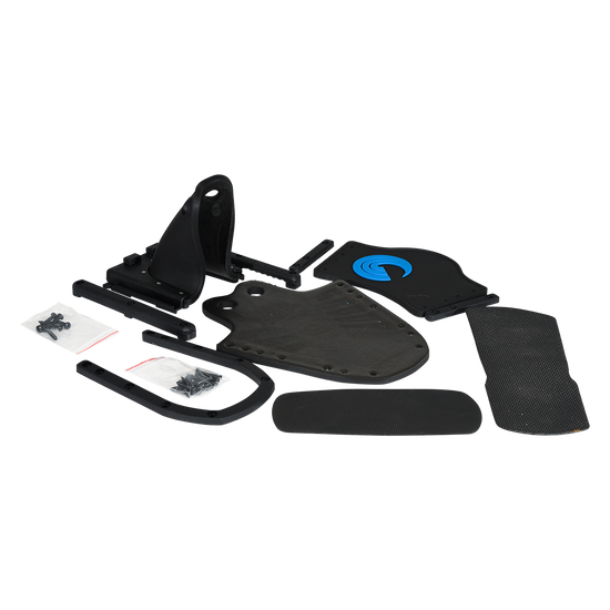 Angled view of the Adult Combo Ski Binding Kit with plates, straps, and hardware.