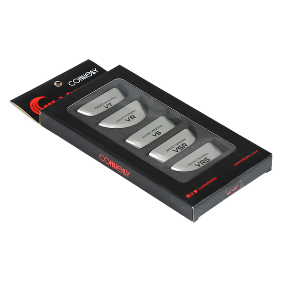 Angled view of the Versatail Kit for 65"-66" skis in black packaging with multiple tail pieces.