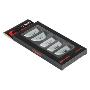 Angled view of the Versatail Kit for 67"-68" skis in black packaging with multiple tail pieces.