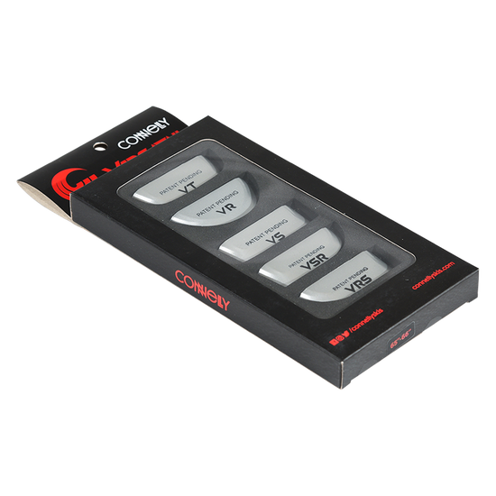 Angled view of the Versatail Kit for 67"-68" skis in black packaging with multiple tail pieces.