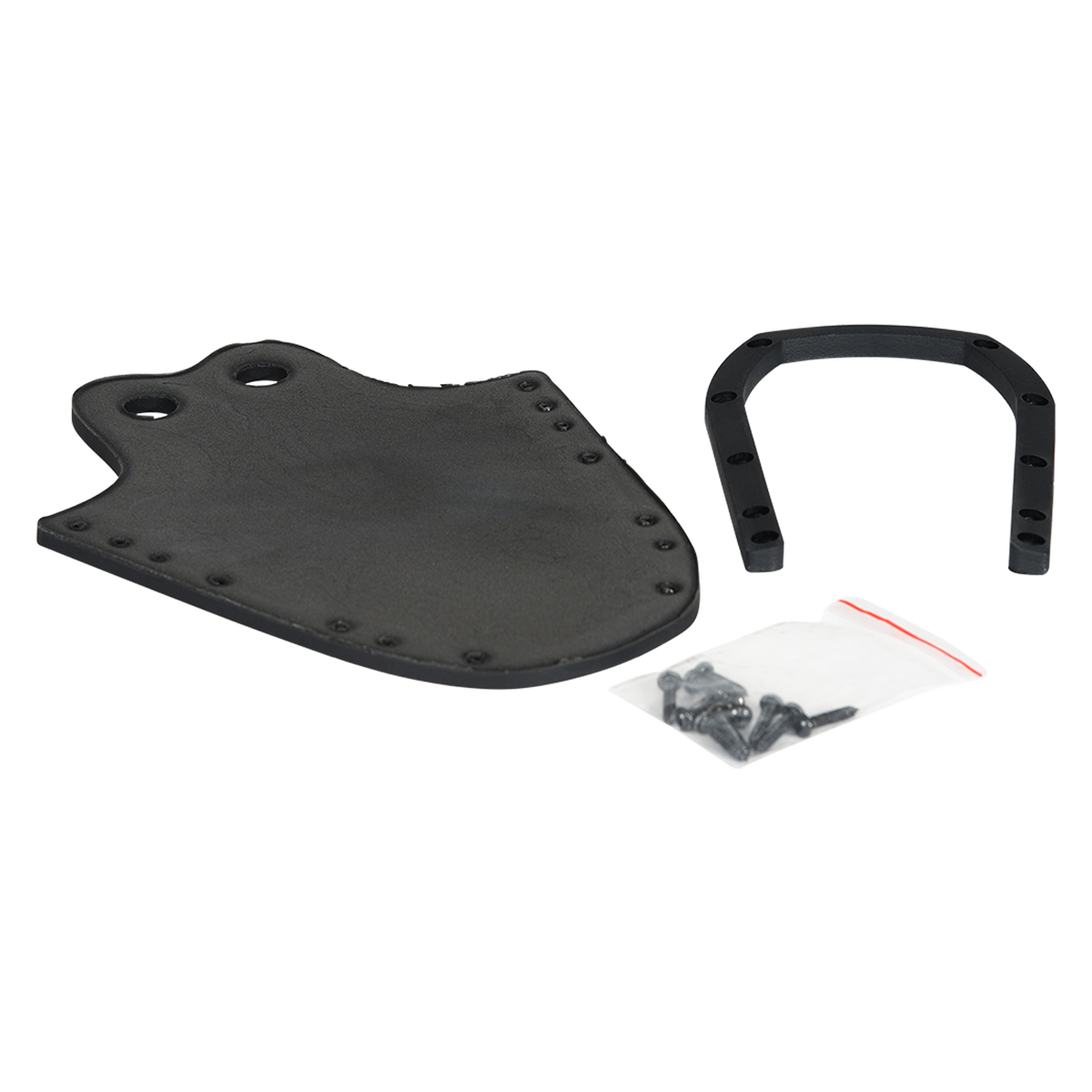 Angled view of the Toe Component with curved black plate and hardware.