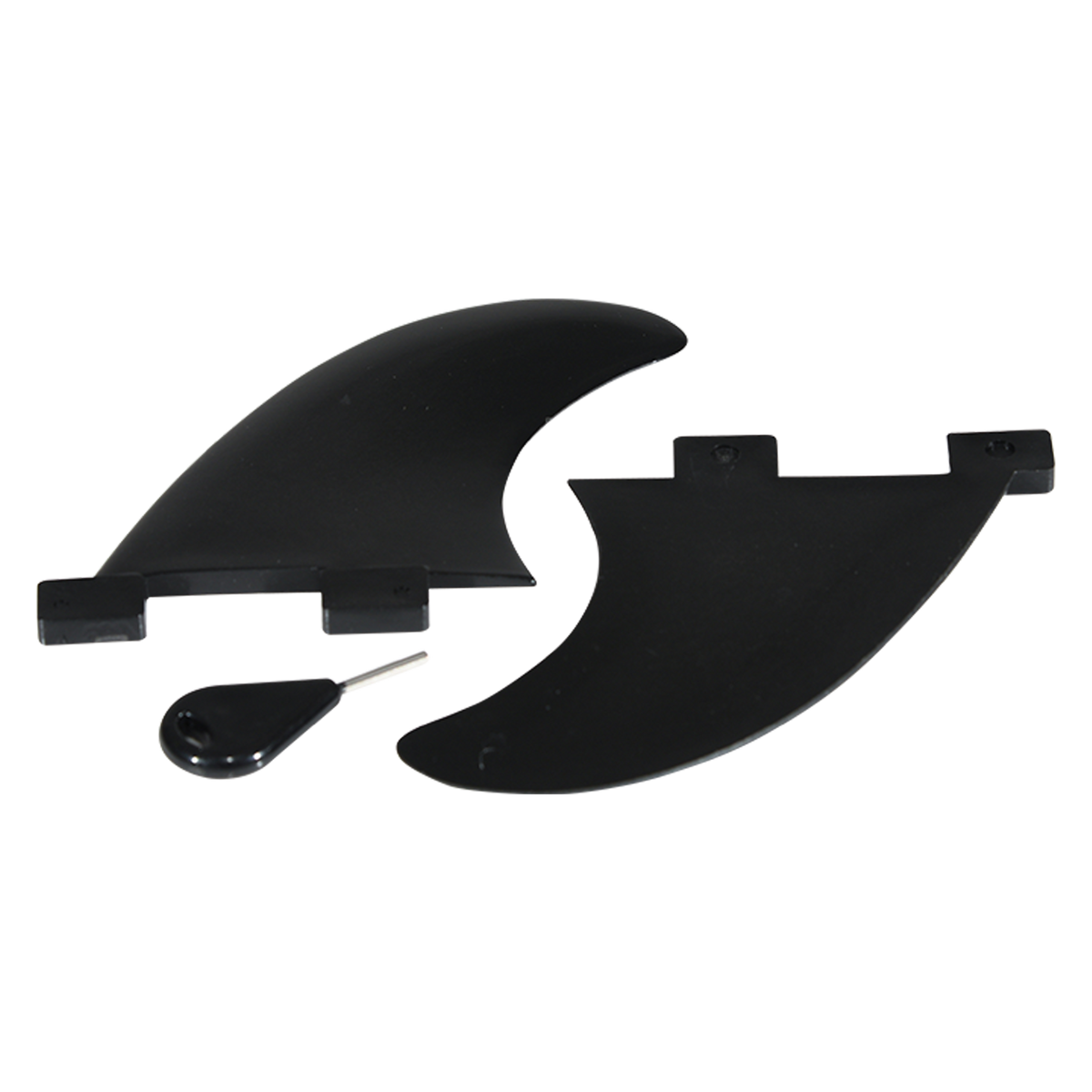 Top view of the 3.6" Surf Fins for FCS System with fins and mounting tab.