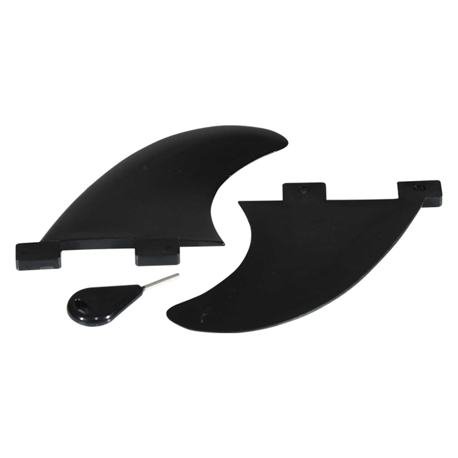 Top view of the 3.6" Surf Fins for FCS System with fins and mounting tab.
