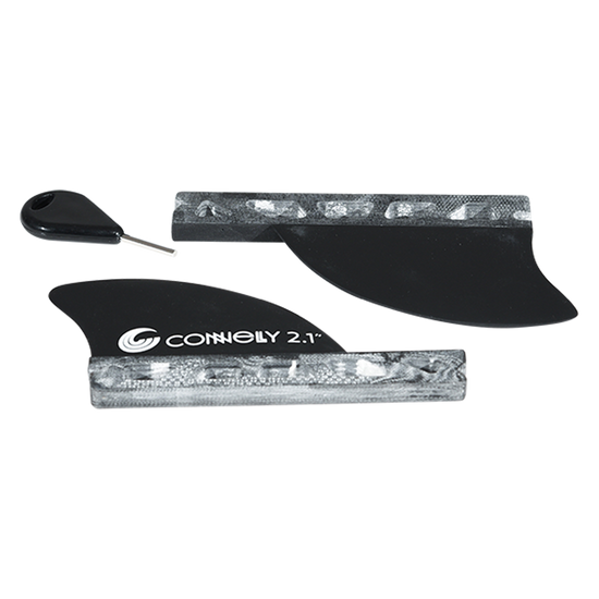 Top view of the 2.1" Surf Fins for Futures System with key and bases.