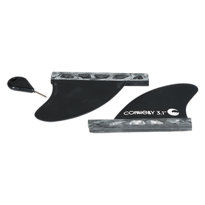 Top view of the 3.1" Surf Fins for Futures System with key and bases.