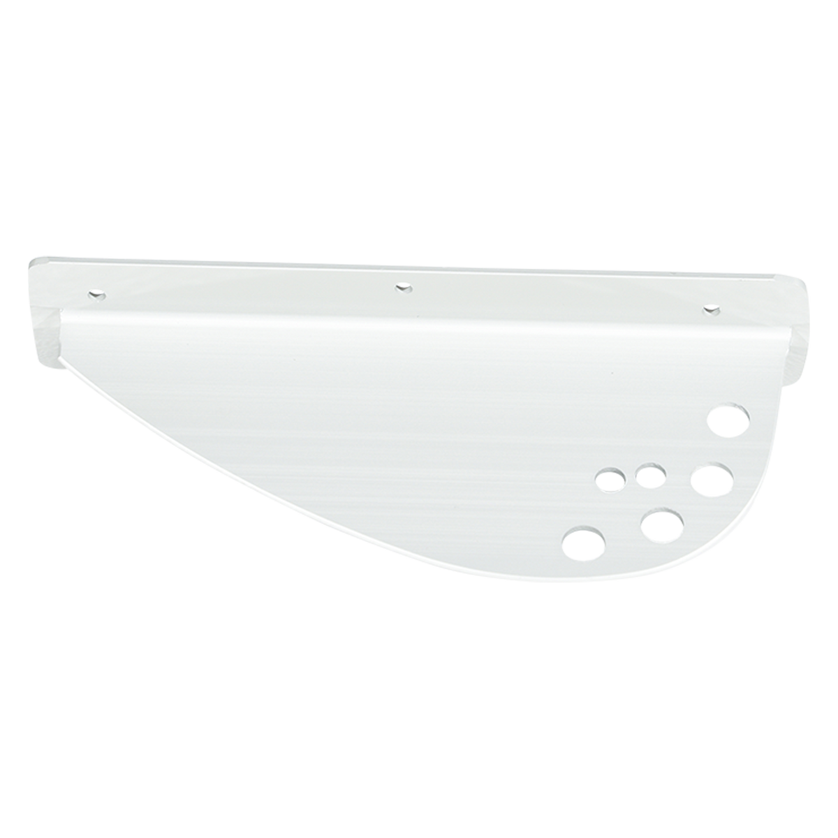 Angled view of the Performance Slalom Fin with drilled cutouts and mounting holes.