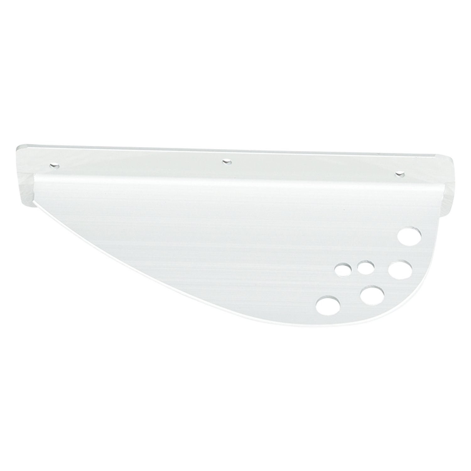 Angled view of the Performance Slalom Fin with drilled cutouts and mounting holes.