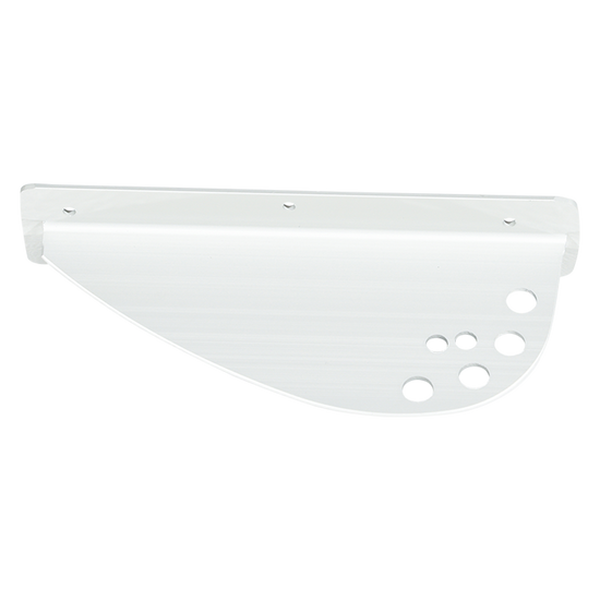 Angled view of the Performance Slalom Fin with drilled cutouts and mounting holes.